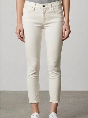 Joe’s Jeans Mid‑Rise Skinny Ankle – Cream/White, Size 26